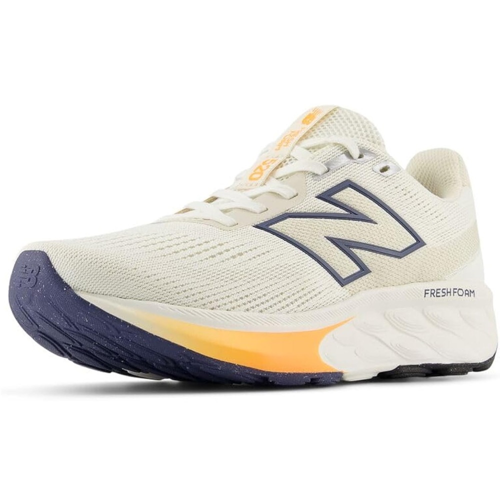 New Balance Women's Running Shoe - Cream/Navy/Yellow